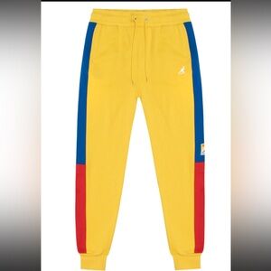 Kangol Retro Men Joggers Yellow with Blue and Red Accents Size Large NWT